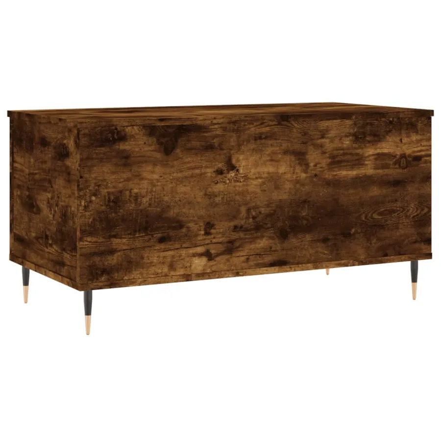 Table basse Chêne fumé 90x44,5x45 cm Bois d'ingénierie - 5