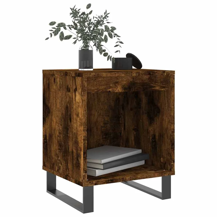 Table de chevet chêne fumé 40x35x50 cm bois d’ingénierie - 3