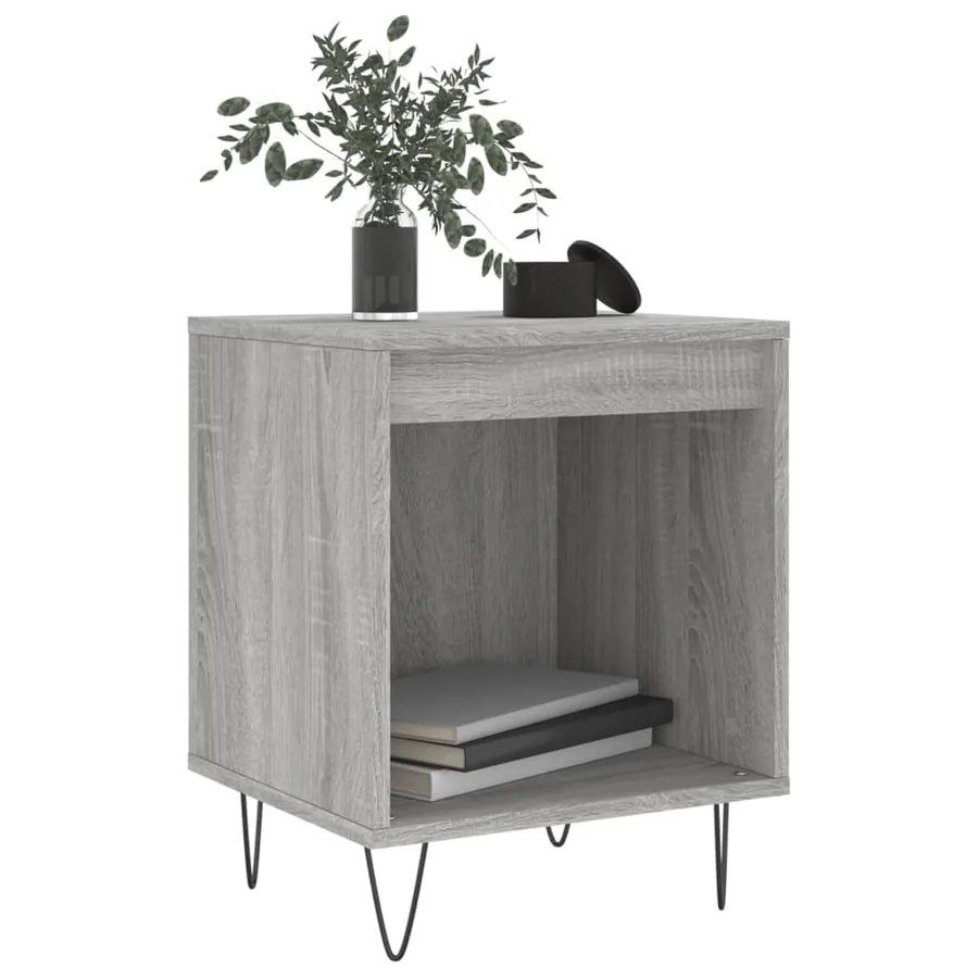 Table de chevet sonoma gris 40x35x50 cm bois d’ingénierie - 3