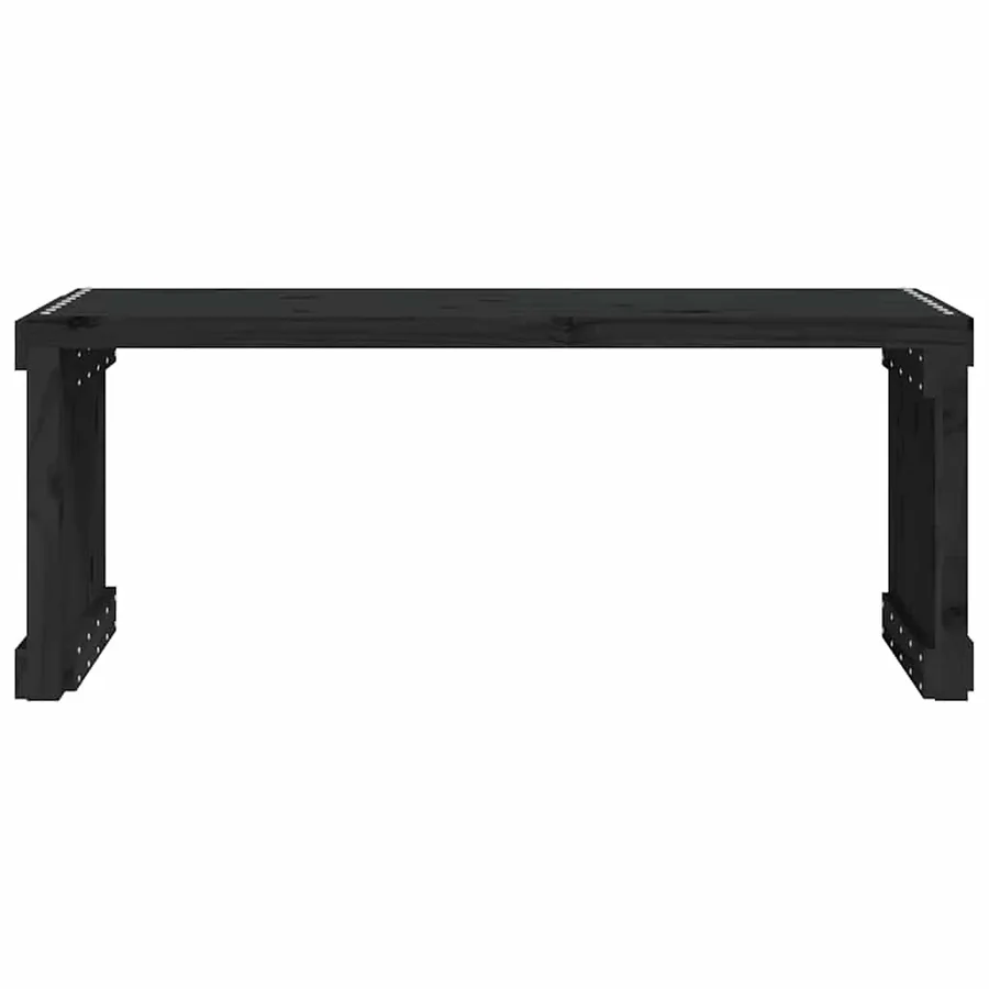 Banc de jardin extensible noir 212,5x40,5x45 cm bois massif pin - 4