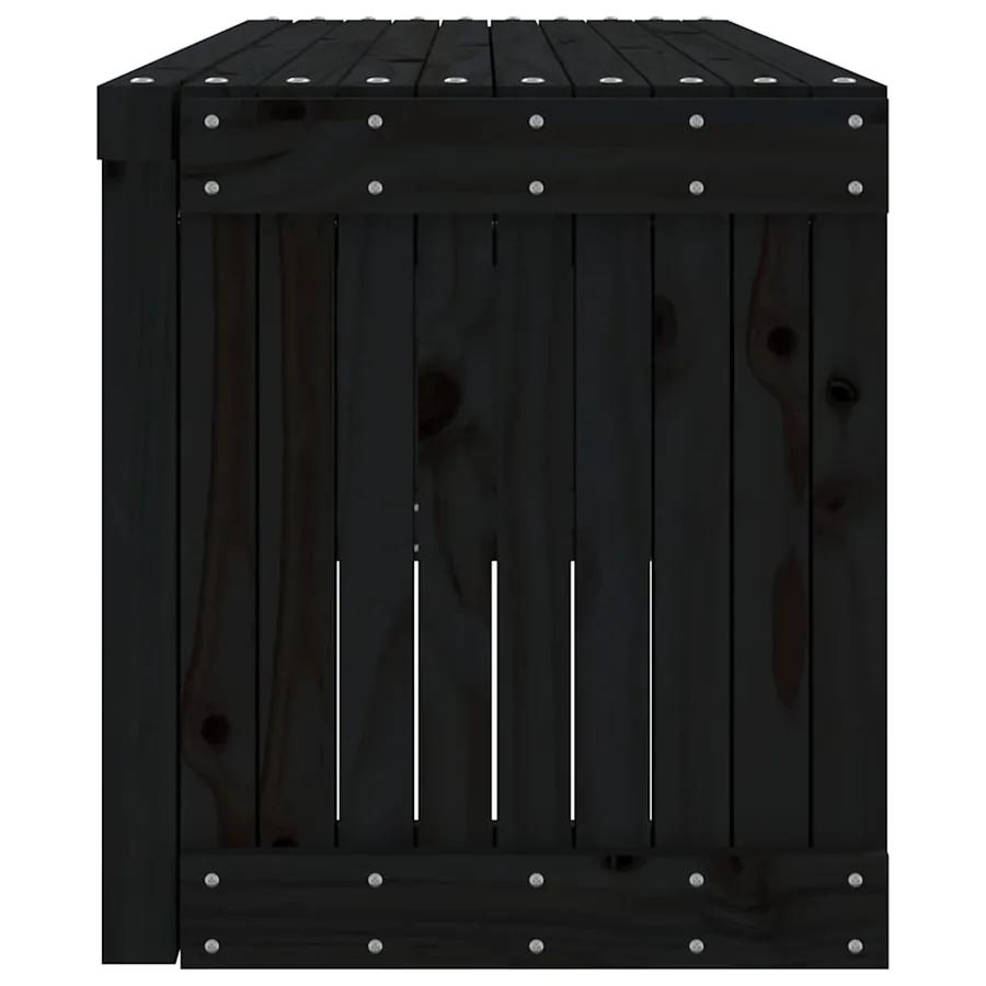 Banc de jardin extensible noir 212,5x40,5x45 cm bois massif pin - 6