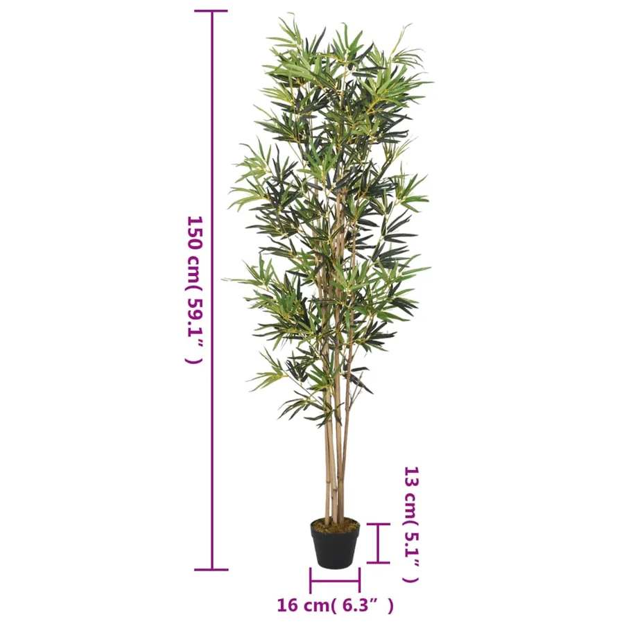Bambou artificiel 828 feuilles 150 cm vert - 4
