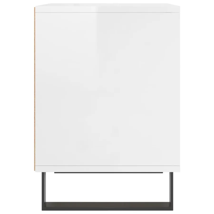 Tables de chevet 2 pcs blanc brillant 40x35x50 cm - 6