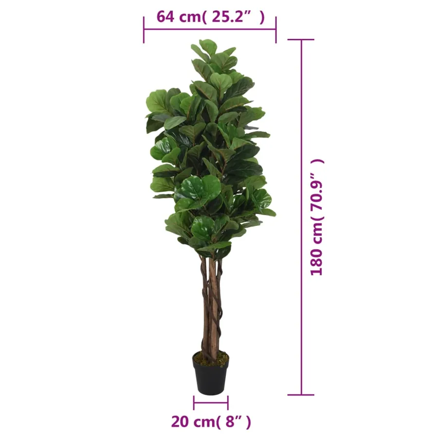 Ficus lyrata artificiel 232 feuilles 180 cm vert - 5