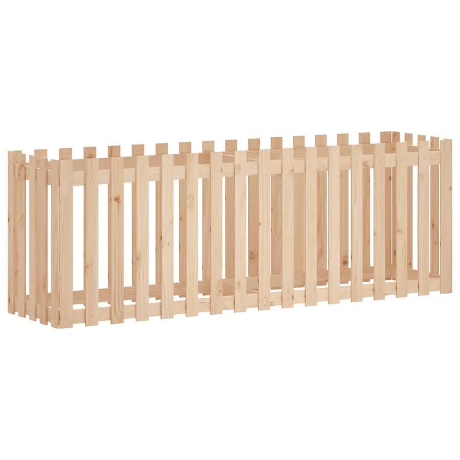 Lit surélevé de jardin design de clôture 200x50x70cm pin massif - 2