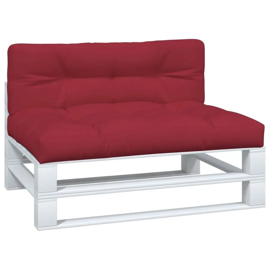 Coussins de palette lot de 2 rouge bordeaux tissu - 3