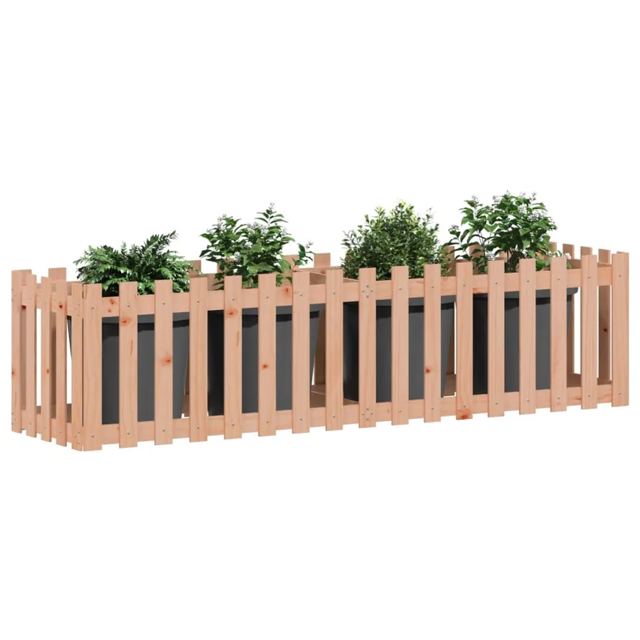 Lit surélevé de jardin design de clôture bois douglas massif - 3