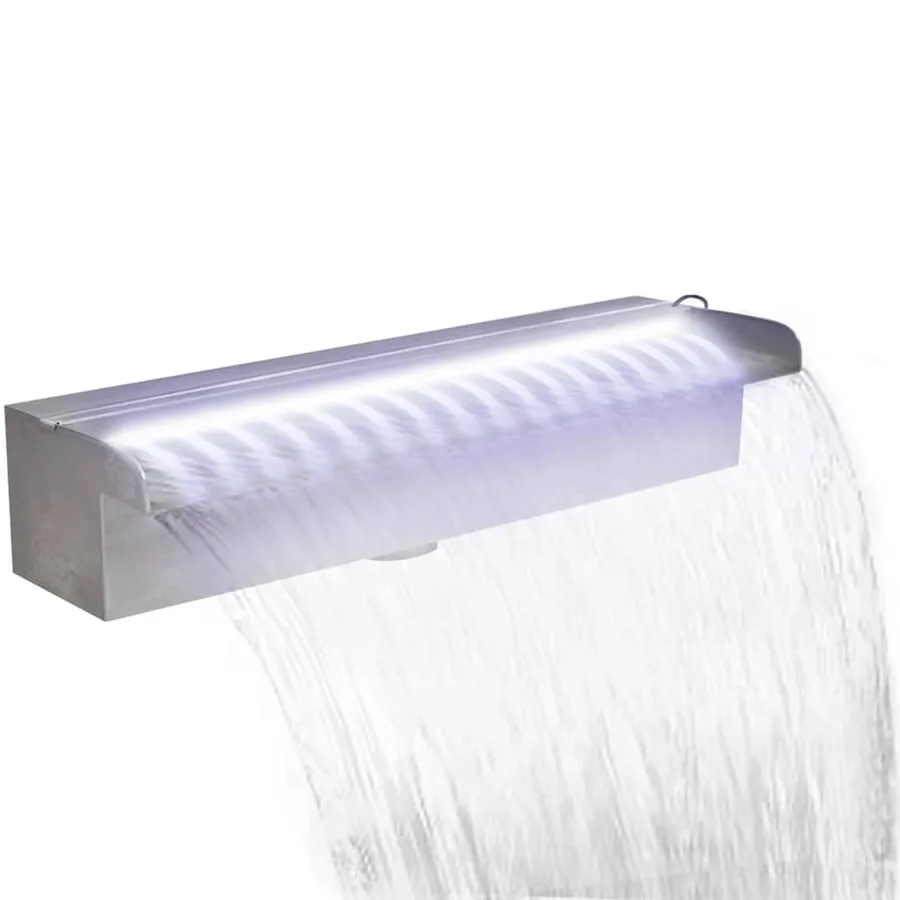 Lame d'eau rectangulaire à LED 45 cm en acier inoxydable pour piscine - 2