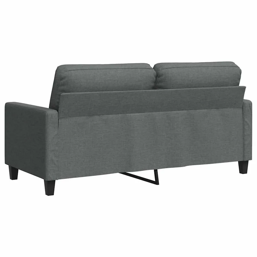 Canapé à 2 places Gris foncé 140 cm Tissu - 6