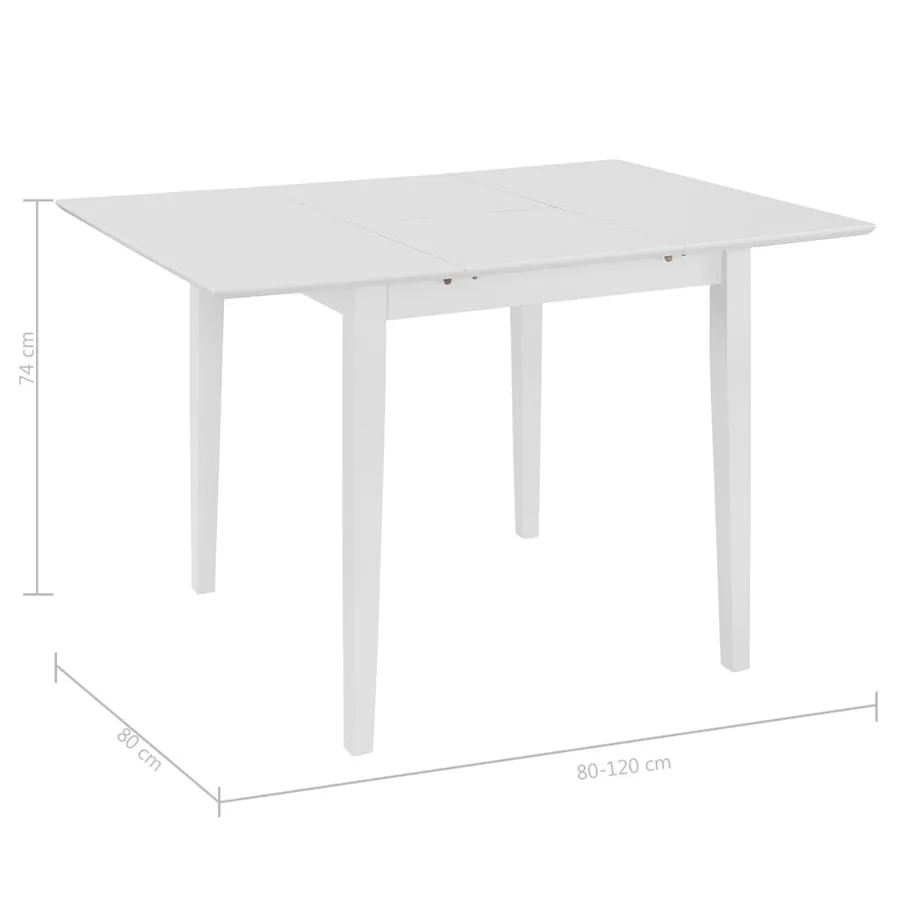 Mobilier de salle à manger 3 pcs MDF Blanc - 13