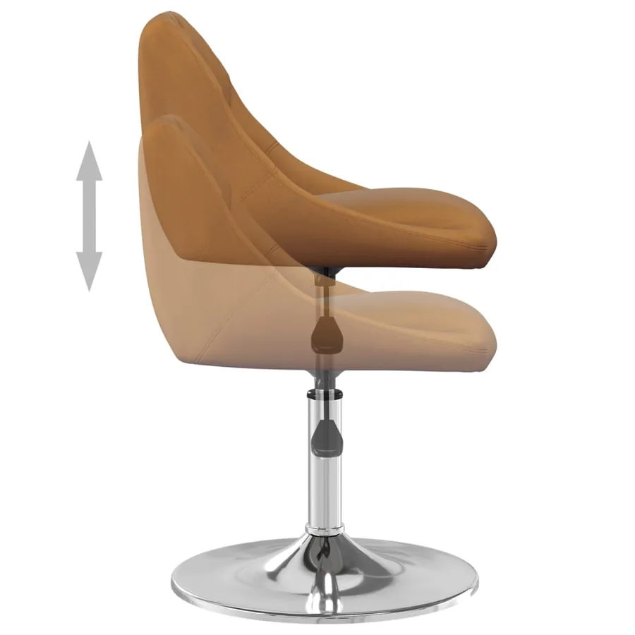 Chaises pivotantes à manger lot de 6 Marron Velours - 6