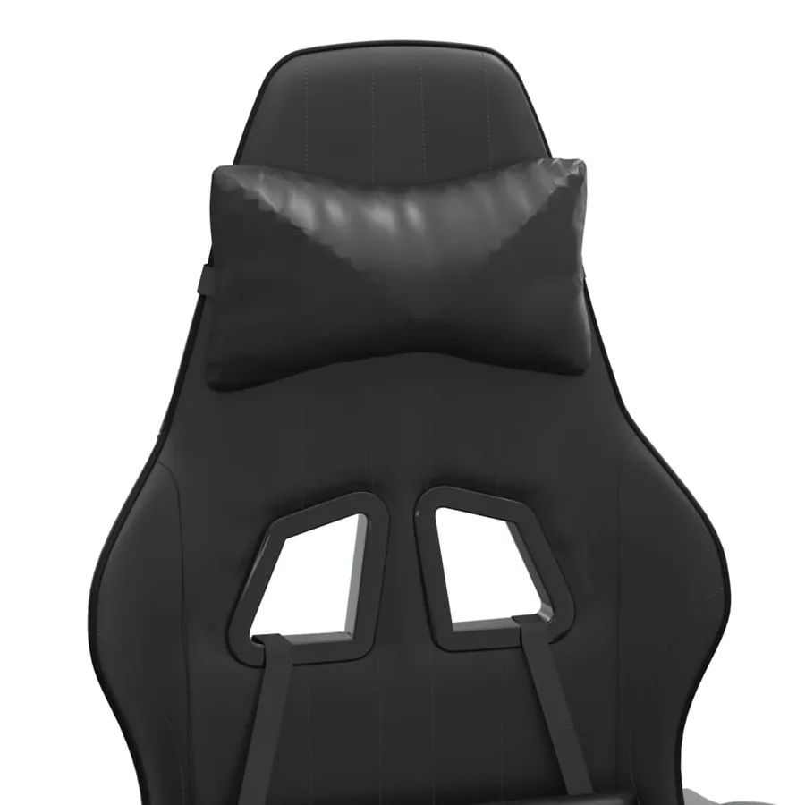 Chaise de jeu pivotante avec repose-pied Noir Similicuir - 8