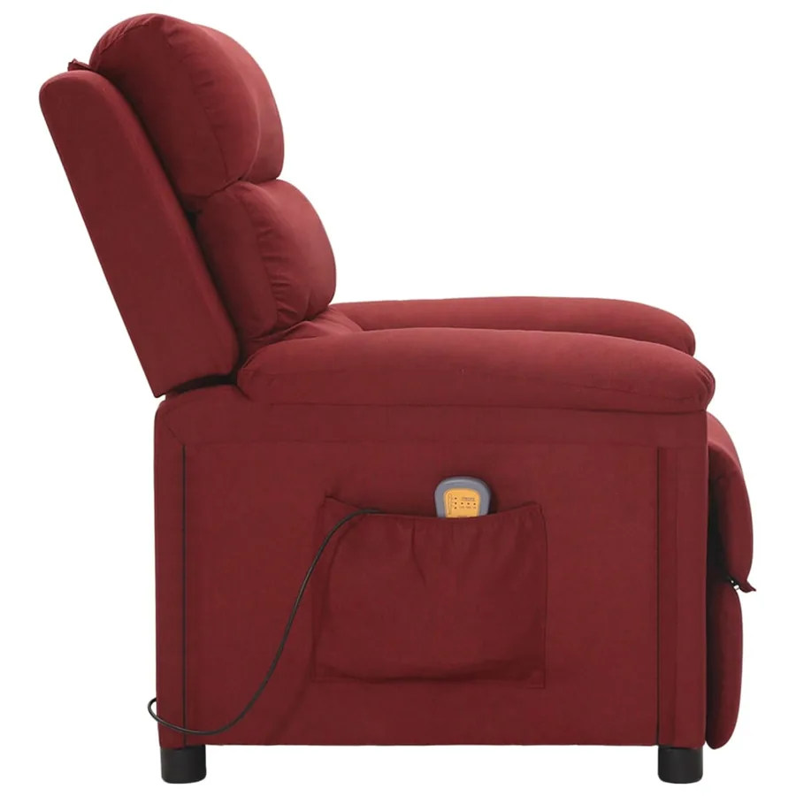 Fauteuil de massage Rouge bordeaux Tissu - 4