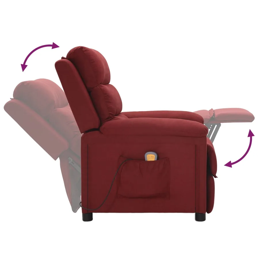 Fauteuil de massage Rouge bordeaux Tissu - 5
