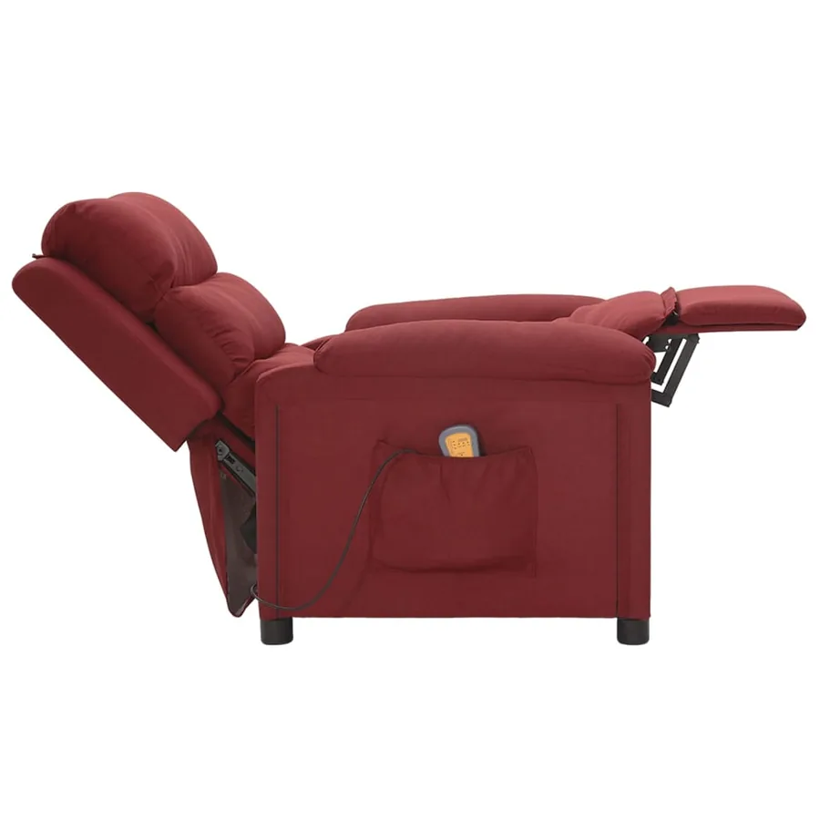 Fauteuil de massage Rouge bordeaux Tissu - 6