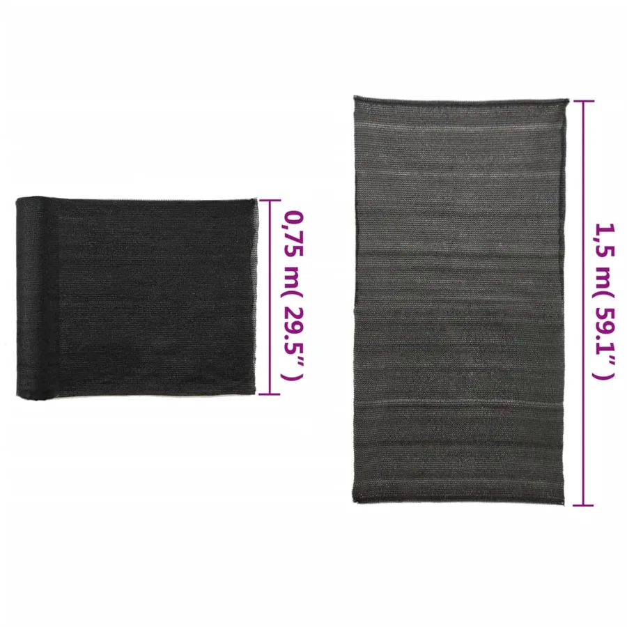 Filet brise-vue PEHD 1,5 x 25 m Noir - 5
