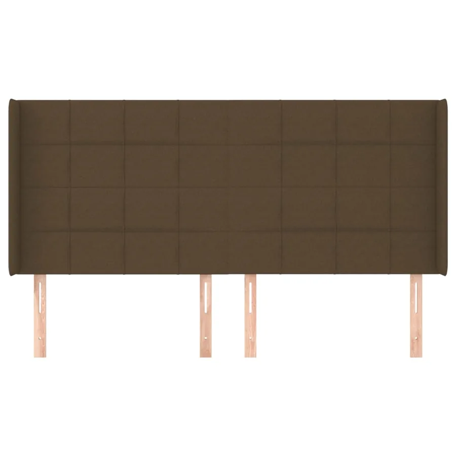 Tête de lit avec oreilles Marron foncé 203x16x118/128 cm Tissu - 3