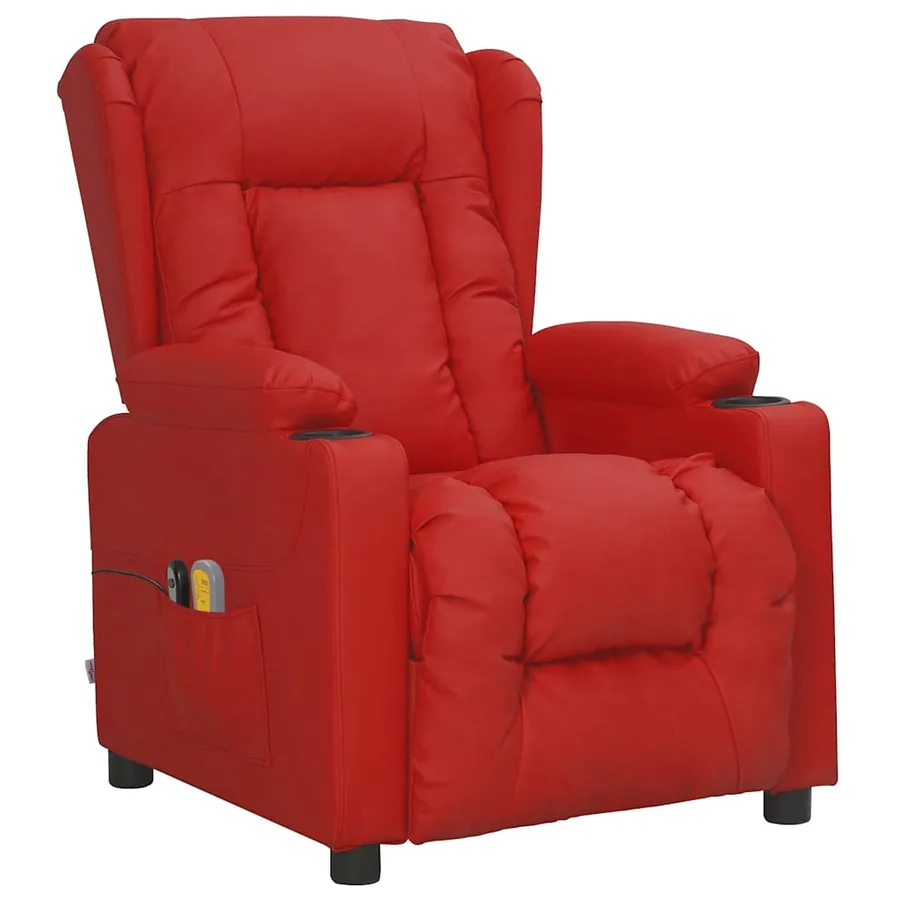 Fauteuil de massage électrique Rouge bordeaux Similicuir - 2