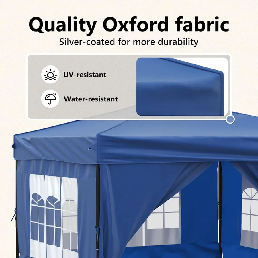 Tente de réception pliable avec parois Bleu 3x3 m - 11