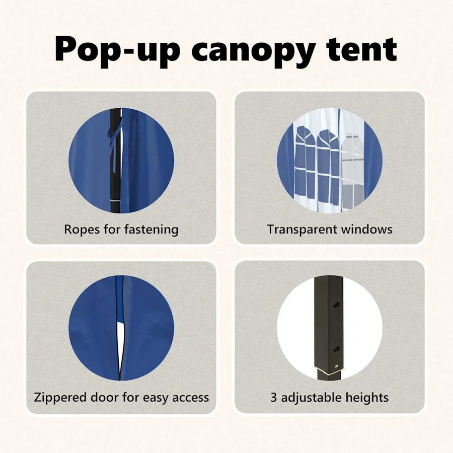 Tente de réception pliable avec parois Bleu 3x3 m - 13