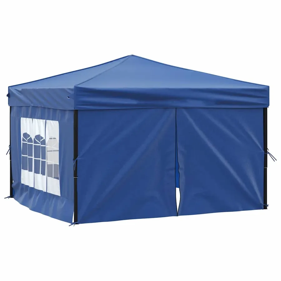 Tente de réception pliable avec parois Bleu 3x3 m - 2