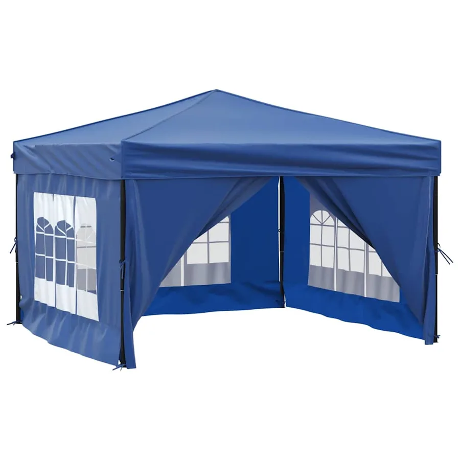 Tente de réception pliable avec parois Bleu 3x3 m - 3