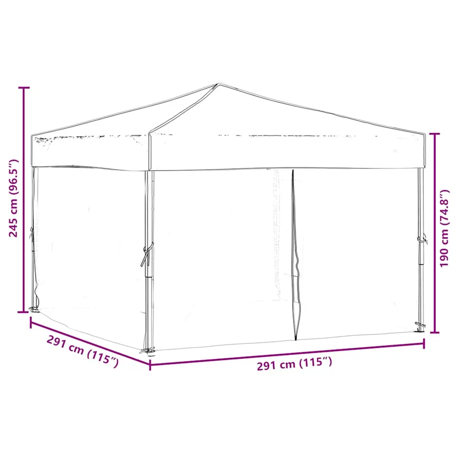 Tente de réception pliable avec parois Bleu 3x3 m - 9