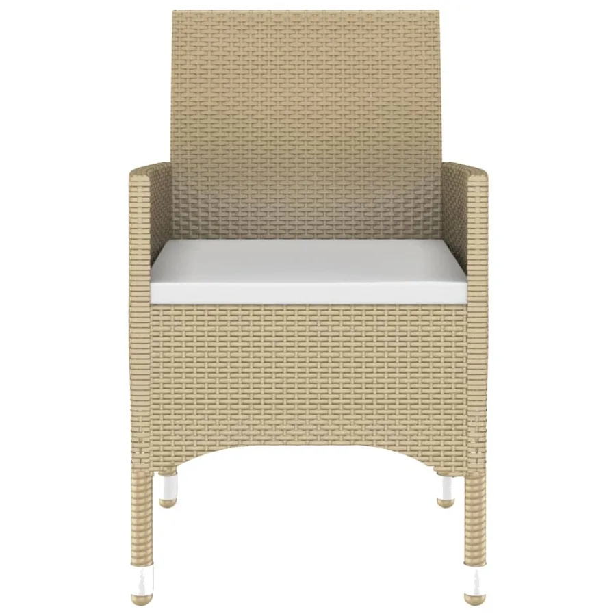 Ensemble à manger de jardin 3 pcs Résine tressée Beige - 6