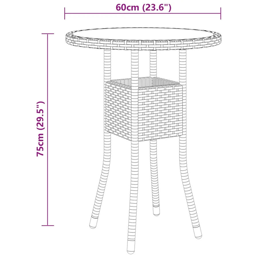 Ensemble à manger de jardin 3 pcs Résine tressée Beige - 7