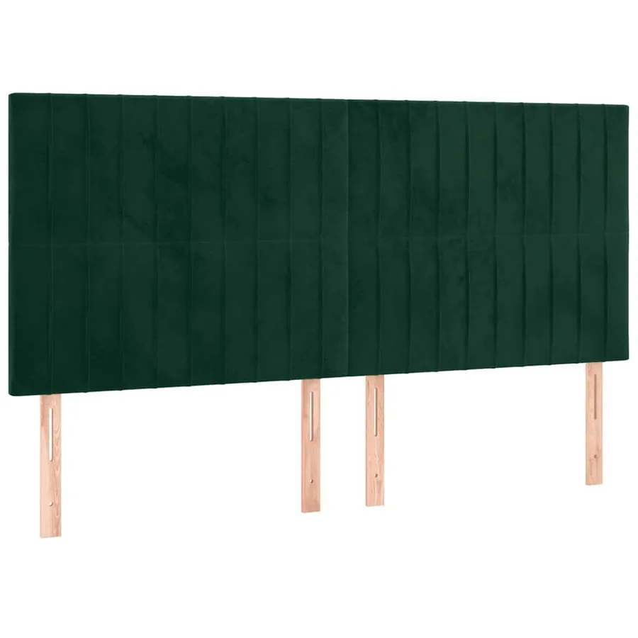 Tête de lit à LED Vert foncé 180x5x118/128 cm Velours - 3