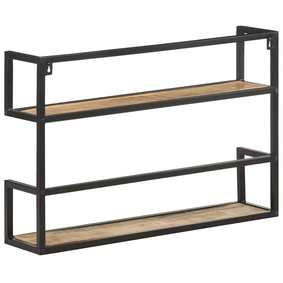 Étagère murale 80x20x60 cm Bois de manguier brut - 4