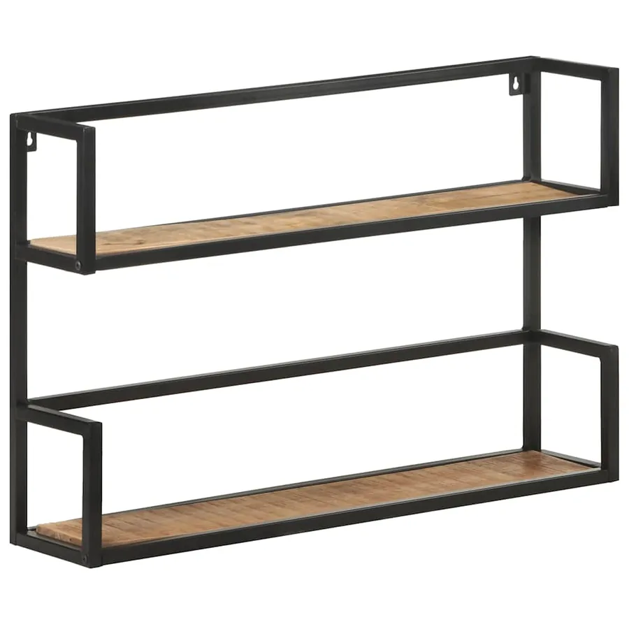 Étagère murale 80x20x60 cm Bois de manguier brut - 8