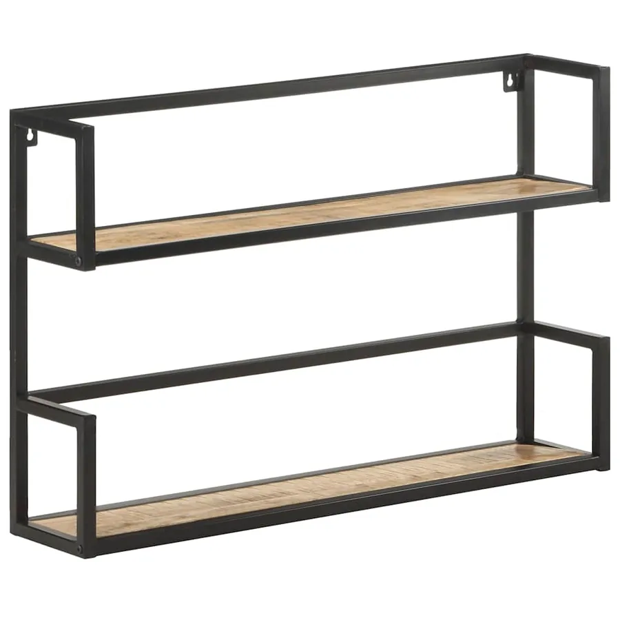 Étagère murale 80x20x60 cm Bois de manguier brut - 9