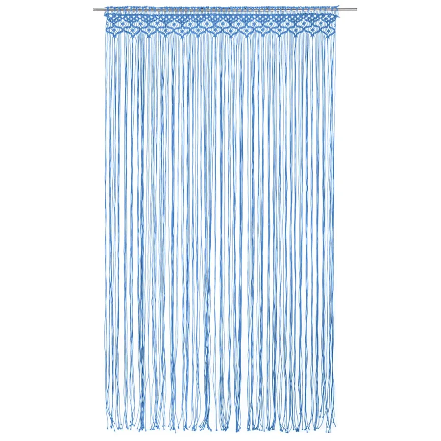 Rideau en macramé Bleu 140x240 cm Coton - 2