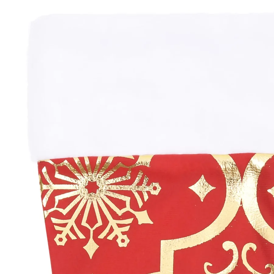 Jupe de sapin de Noël de luxe avec chaussette, tissu rouge, 150 cm - 7
