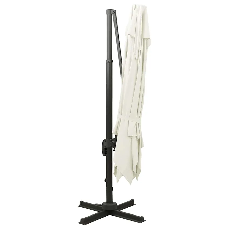 Parasol de jardin déporté avec double plateau 300 x 300 cm Sable - 5