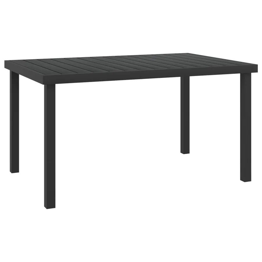 Table de jardin noire 140x90x74 cm aluminium et WPC