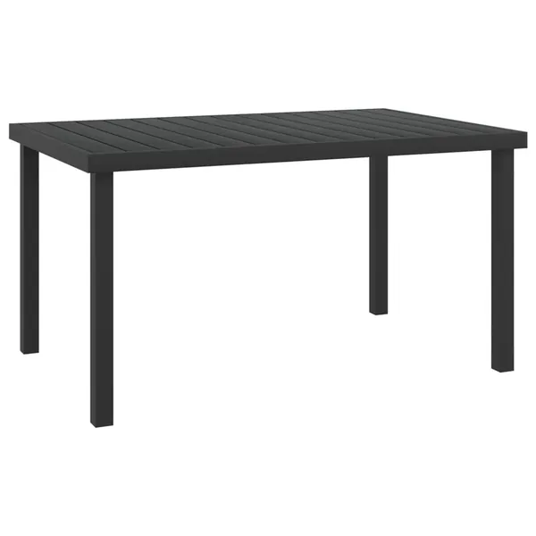 Table de jardin noire 140x90x74 cm aluminium et WPC