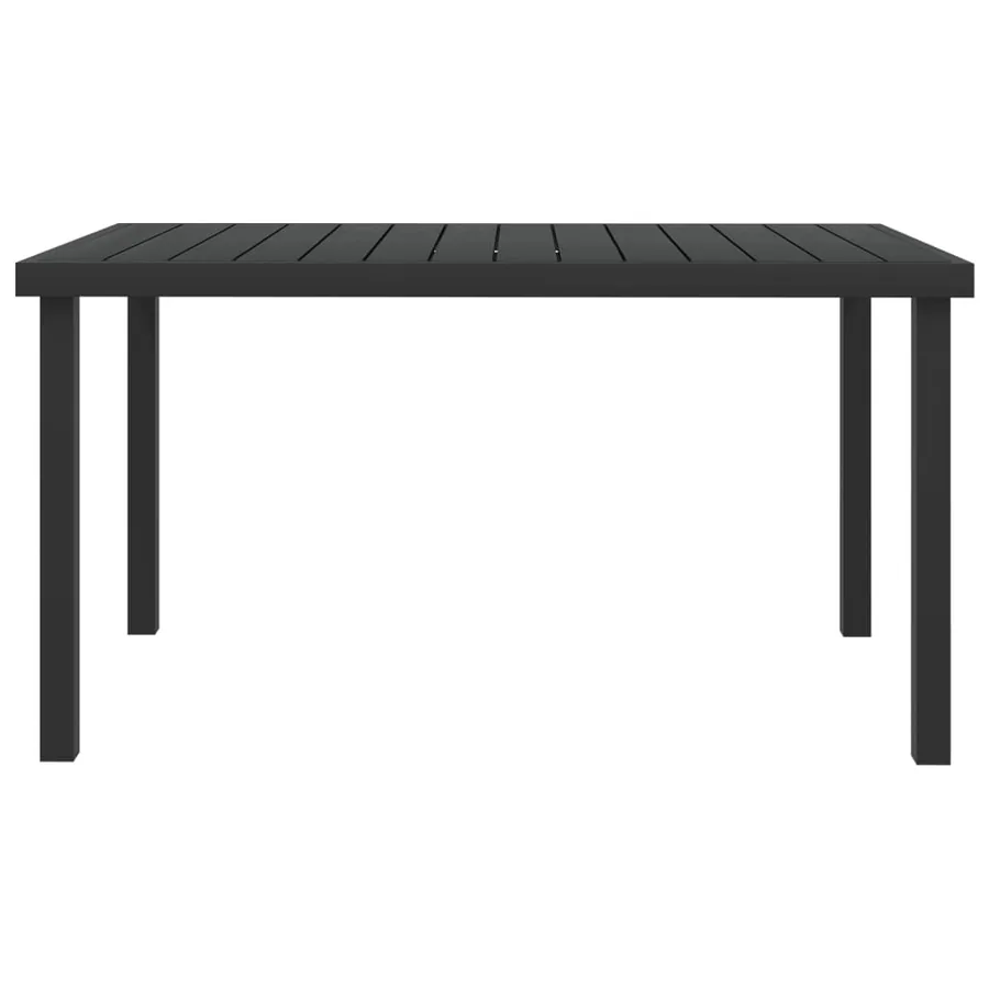Table de jardin noire 140x90x74 cm aluminium et WPC - 2