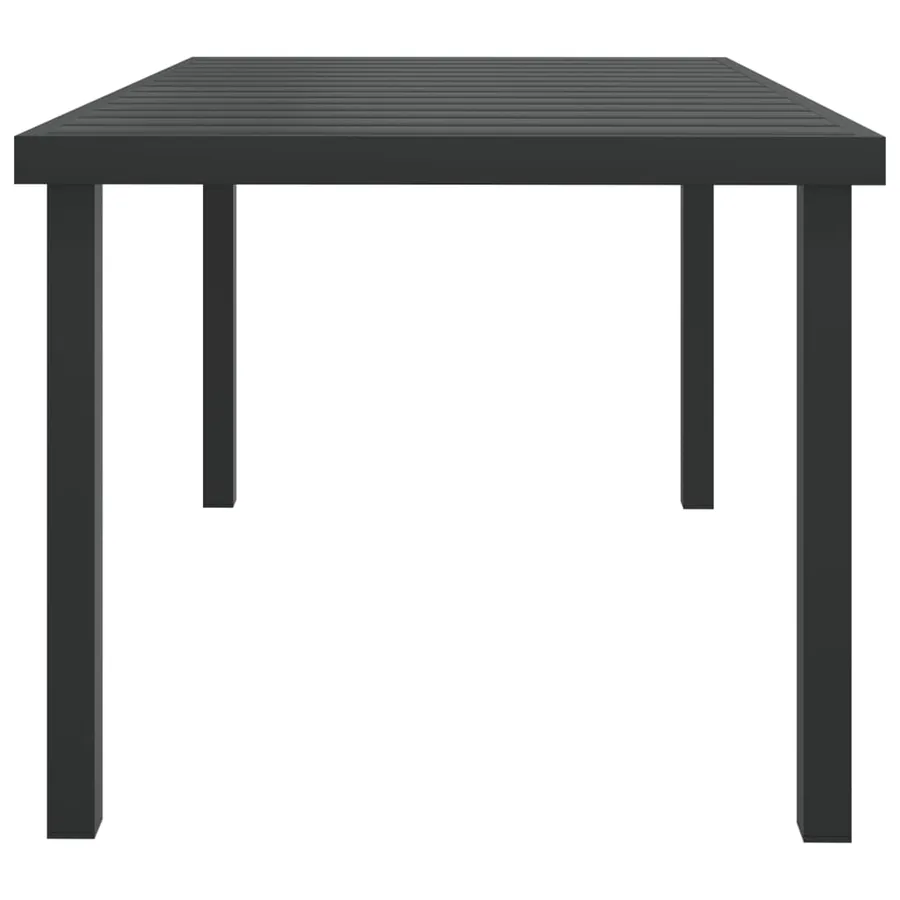 Table de jardin noire 140x90x74 cm aluminium et WPC - 3