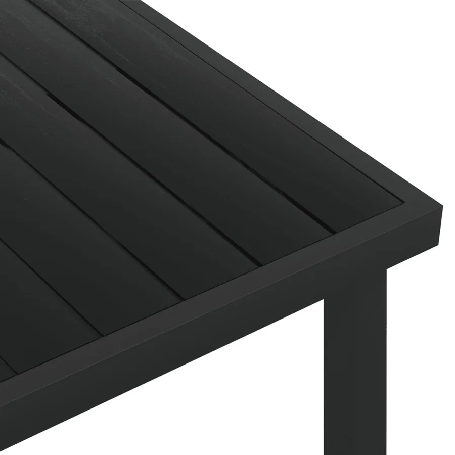 Table de jardin noire 140x90x74 cm aluminium et WPC - 4