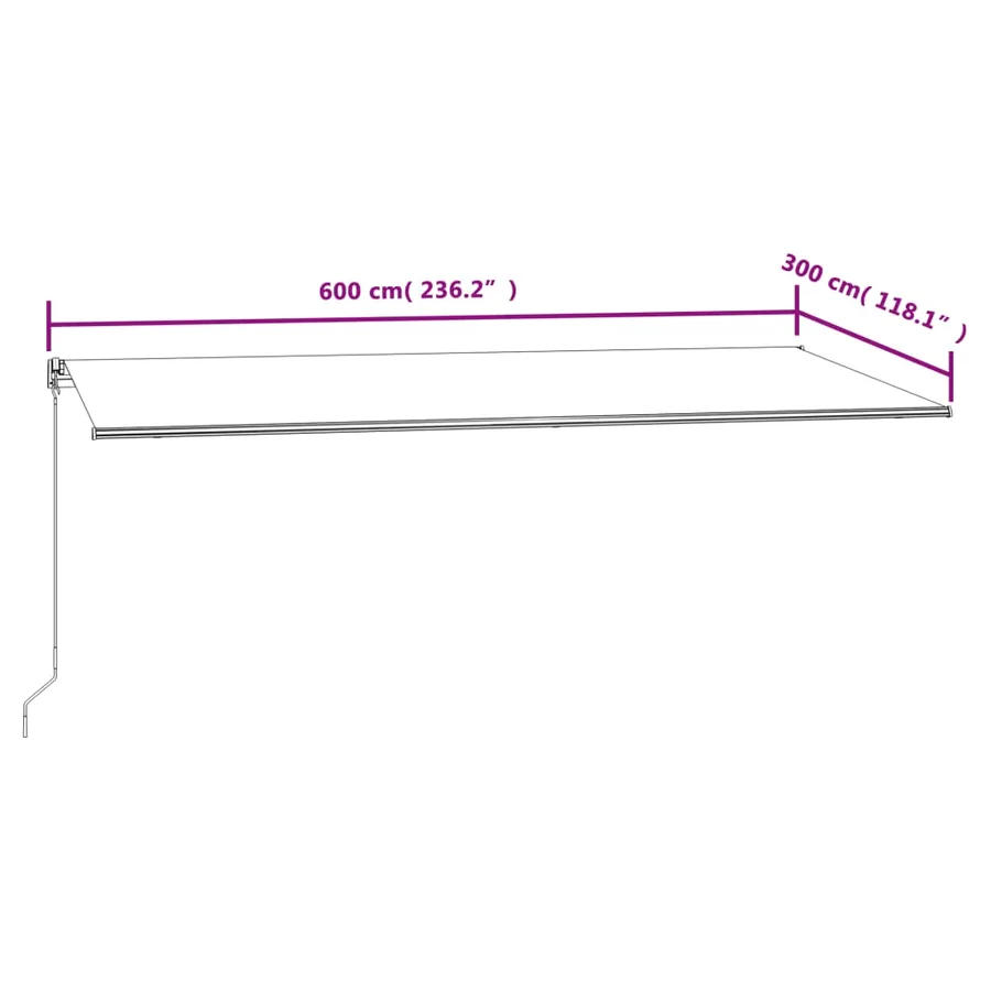 Auvent rétractable automatique 600x300 cm Crème - 9