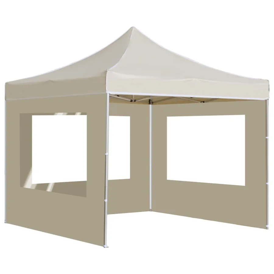 Tente de réception pliable avec parois Aluminium 3 x 3 m Crème - 2