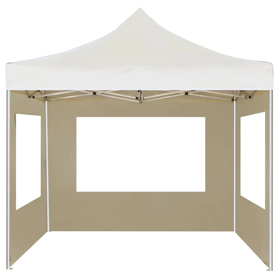Tente de réception pliable avec parois Aluminium 3 x 3 m Crème - 4