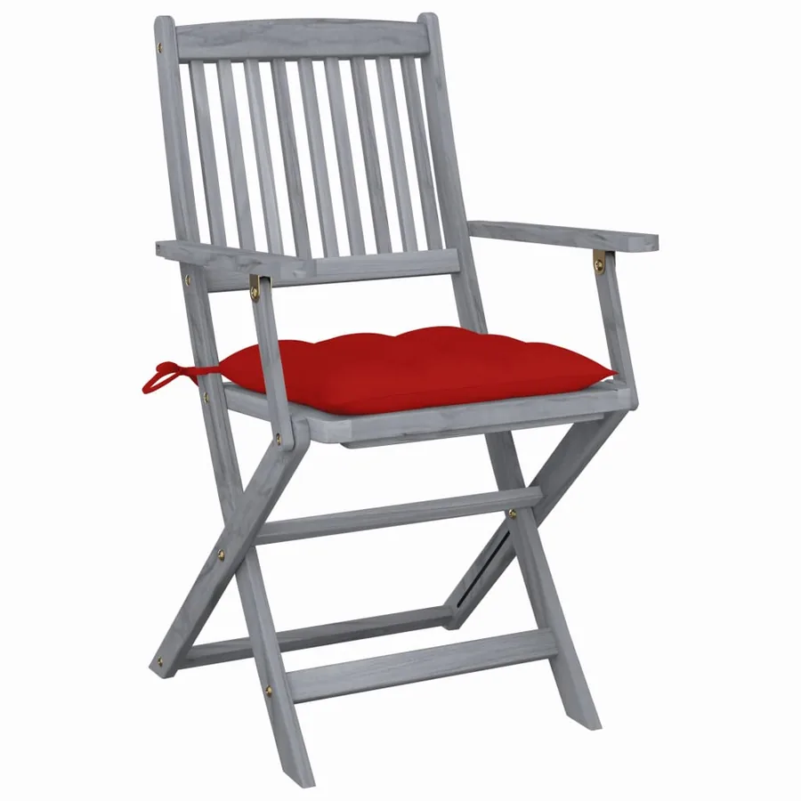 Chaises pliables d'extérieur lot de 2 et coussins Bois d'acacia - 2