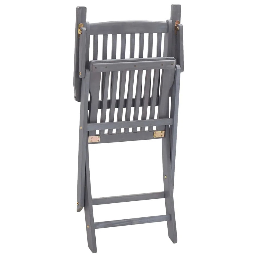 Chaises pliables d'extérieur lot de 2 et coussins Bois d'acacia - 6