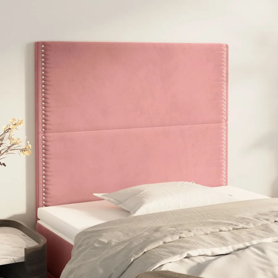 Tête de lit Rose 90x5x118/128 cm Velours