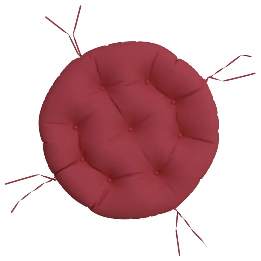 Coussin rond rouge bordeaux Ø 60 x11 cm tissu oxford - 2
