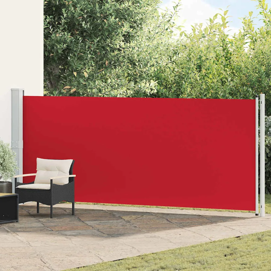 Auvent latéral rétractable de patio 600x160 cm rouge