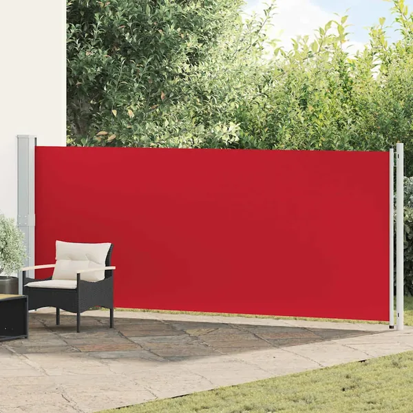 Auvent latéral rétractable de patio 600x160 cm rouge